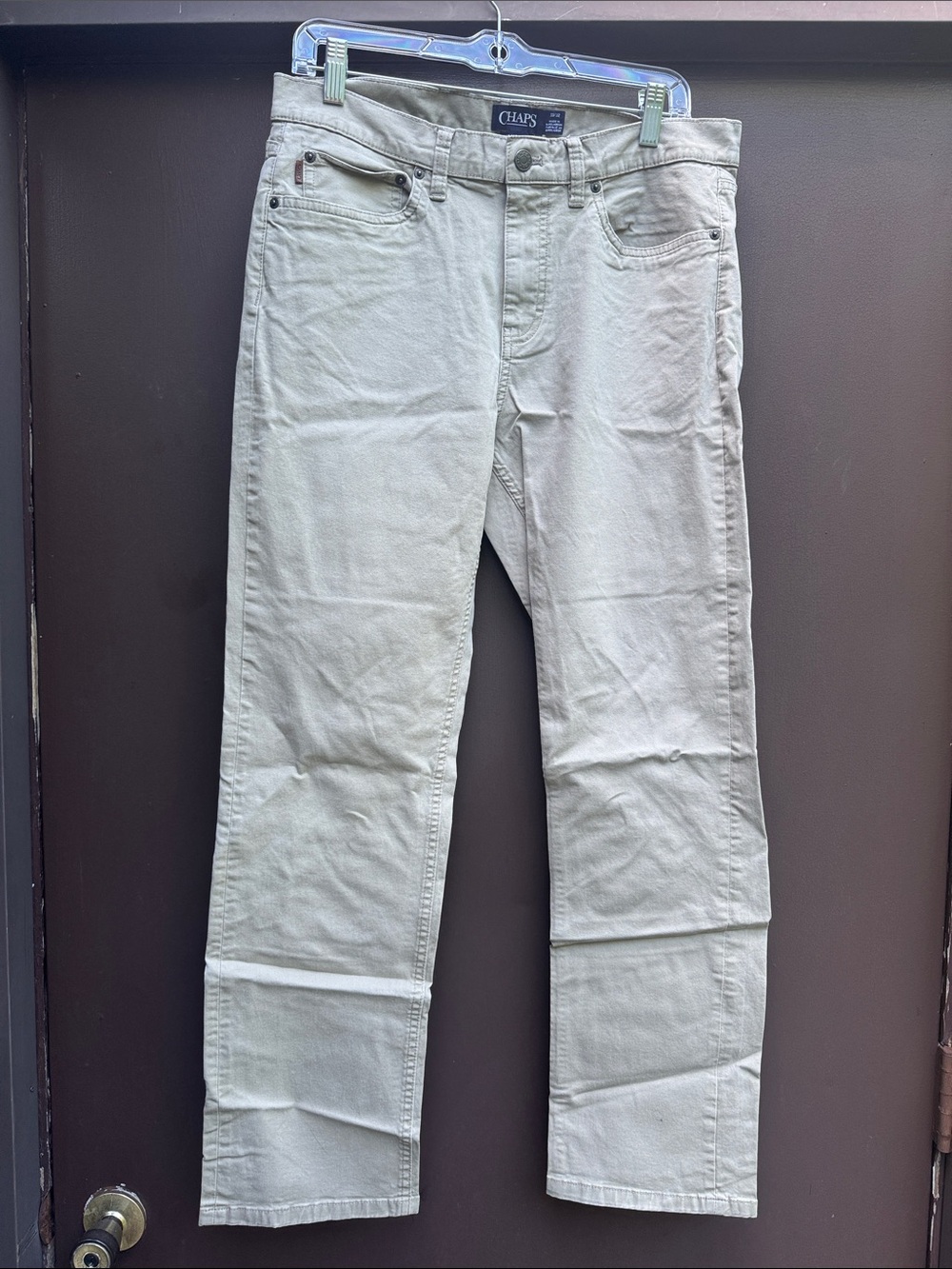 Chaps Men's Light Khaki Straight Jeans